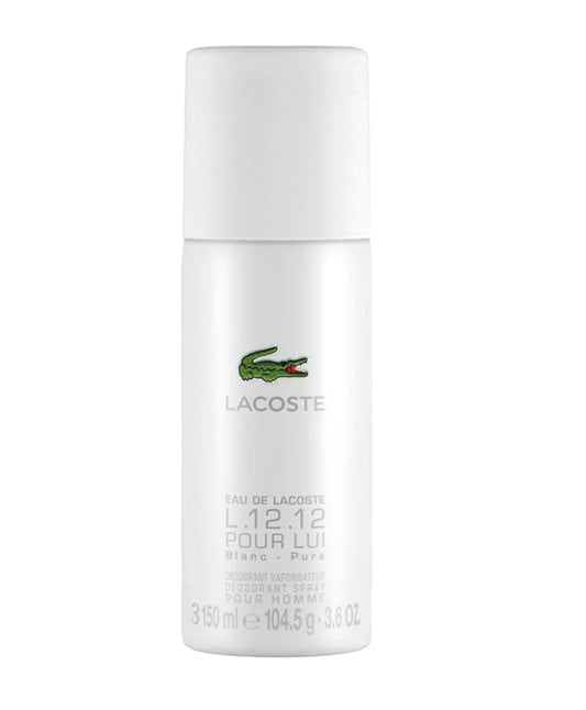 ORIGINAL Lacoste Blanc L.12.12 Deodorant Spray Pour Homme - 150ml