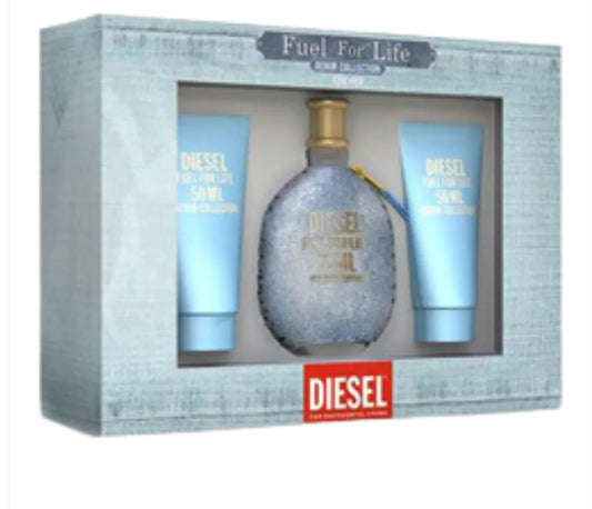 ORIGINAL Diesel Fuel For Life Denim Collection Eau De Toilette Women's Gift Set - 3Pcs