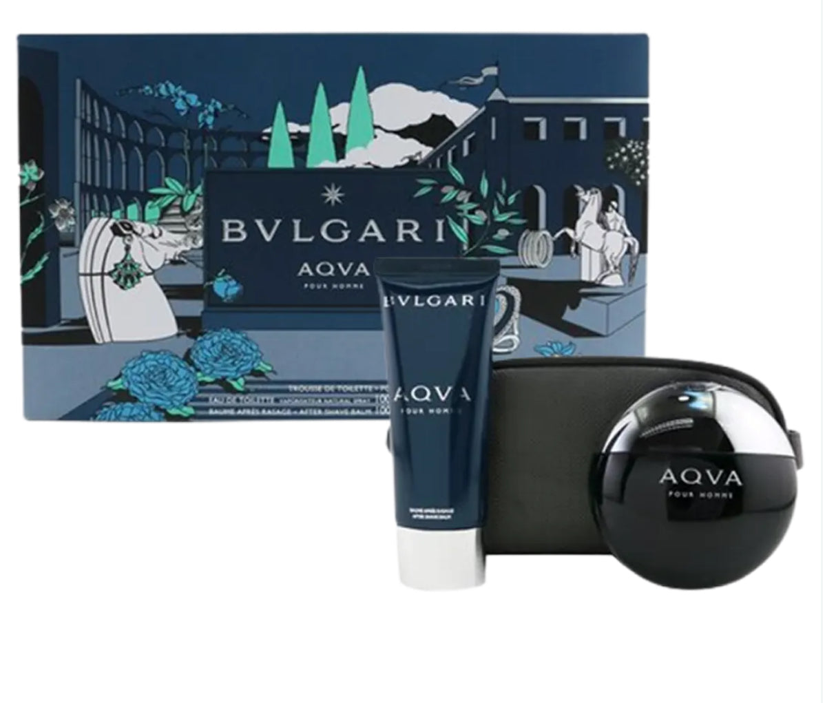 ORIGINAL BVLGARI Aqva Eau De Toilette Men's Gift Set - 3Pcs