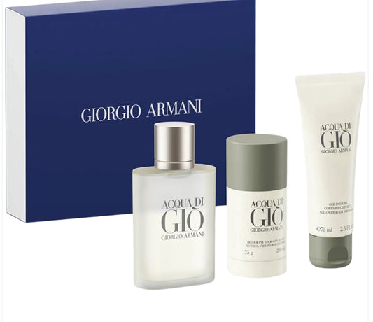 ORIGINAL Giorgio Armani Acqua Di Gio Eau De Toilette Men's Gift Set - 3Pcs