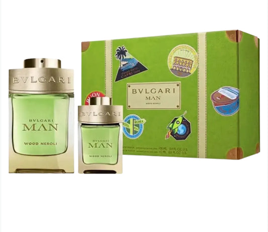 ORIGINAL BVLGARI Wood Neroli Eau De Parfum Men's Gift Set - 2Pcs